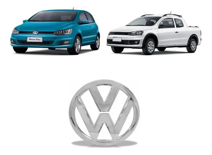 Emblema Cromado Grade Radiador Fox 2011 a 2015 Saveiro G6