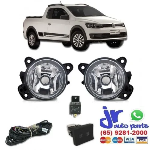 Kit Farol de Milha Saveiro G6 botão original (sem moldura)
