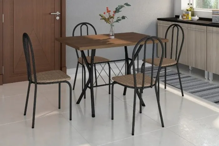 Mesa 4 Lugares  Bruna Preto  - Artefamol **nova embalada**