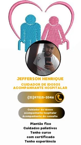 Cuidador de idosos , acompanhante Hospitalar 