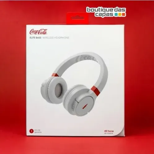 Fone de ouvido Elite Bass Coca-Cola - Wireless headphone - original - 1 ano de garantia