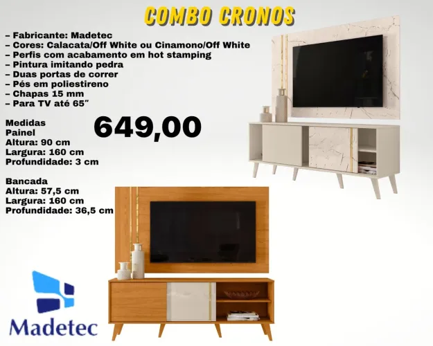 Rack com painel cronos para tv de até 65 polegadas - ENTREGA HOJE !!! 