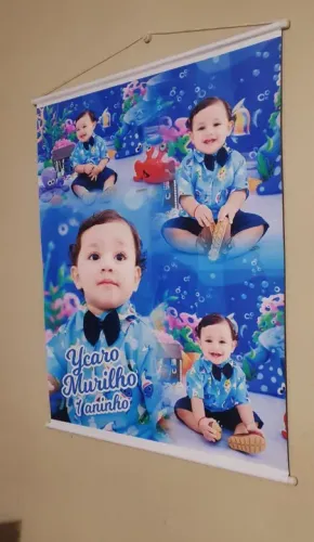 Painel personalizado com a foto do bebê banner lona de aniversário