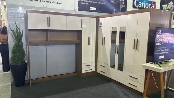 Roupeiro modulado 5 Pt + roupeiro Hércules 