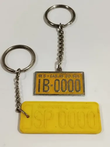 Chaveiros Antigos Placa Amarela Automóvel 