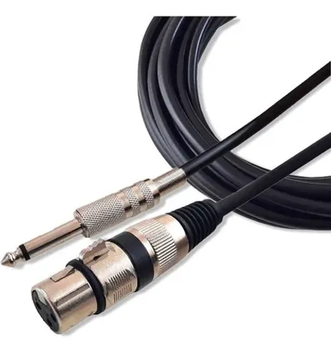 Cabo Cannon Fêmea x P10 - Cabo XLR P10 - Cabo para Microfone 5 metros