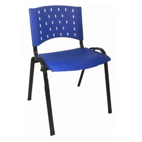 Cadeira Plástica Azul 4 Pés Polipropileno Durável Modelo 31205 Empilhável e Leve