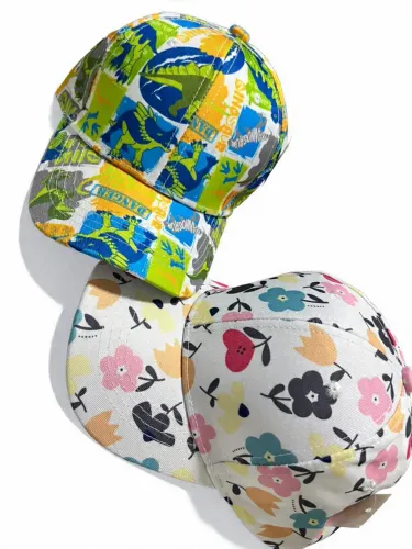 Boné Infantil estampas Dinossauro e Floral Menino e Menina - de 03 a 10 anos