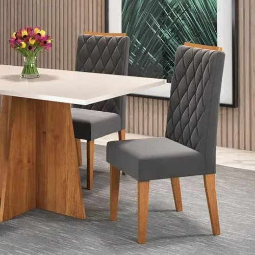 Kit Com 4 Cadeiras Veludo