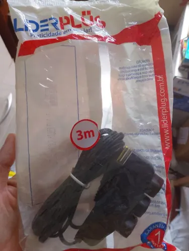 Extensor de tomada Liderplug 3 metros - Novo