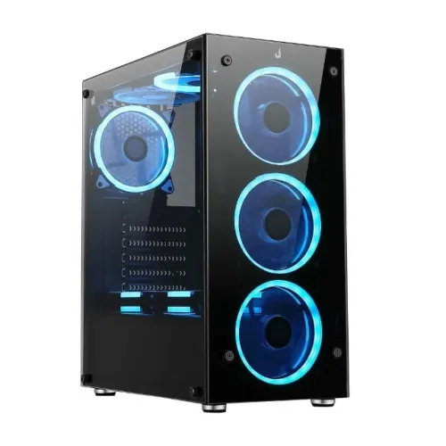 Gabinete Gamer Rise Mode Glass 06 White c/ 6 Fans Led - WZetta