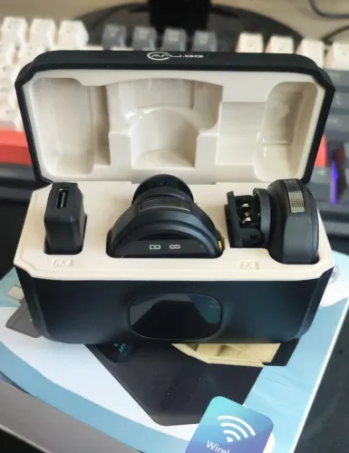 Microfone Lapela Redondo USB-C e Lightning 