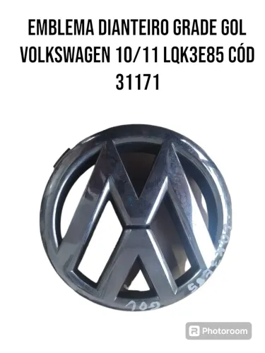 Emblema Dianteiro Grade Gol Volkswagen 2010 Cod Uc31171