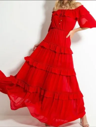 Vestido Longo Vermelho Ave Rara 