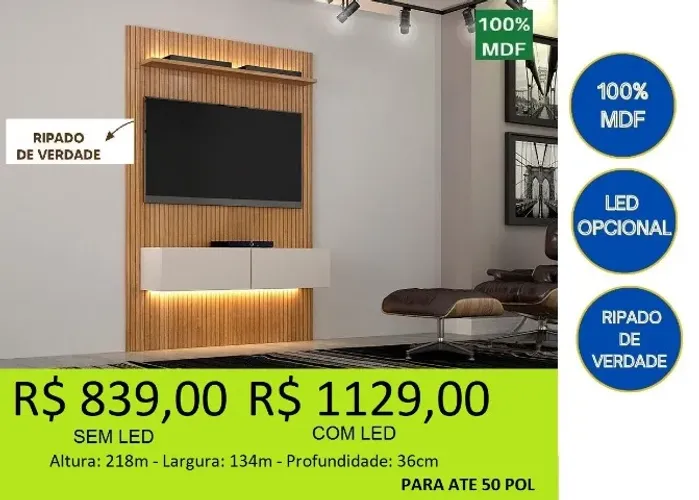 PAINEL HOME RIPADO 1,34M