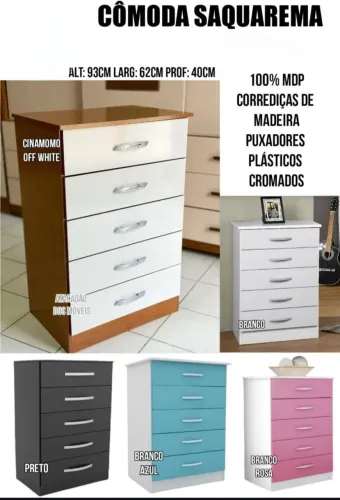Cômoda Saquarema 5 Gavetas