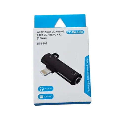 Adaptador Lightning - lightning + P2 3.5mm | IT-BLUE LE-5588