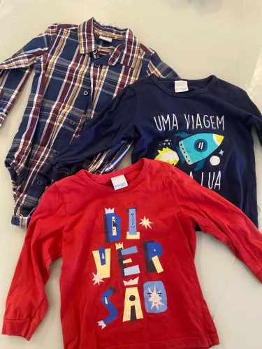 Lote roupa frio 1 ano ( listrado) , 3 anos malwee e baby way