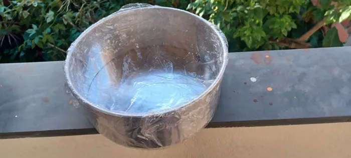 Forma redonda com plástico