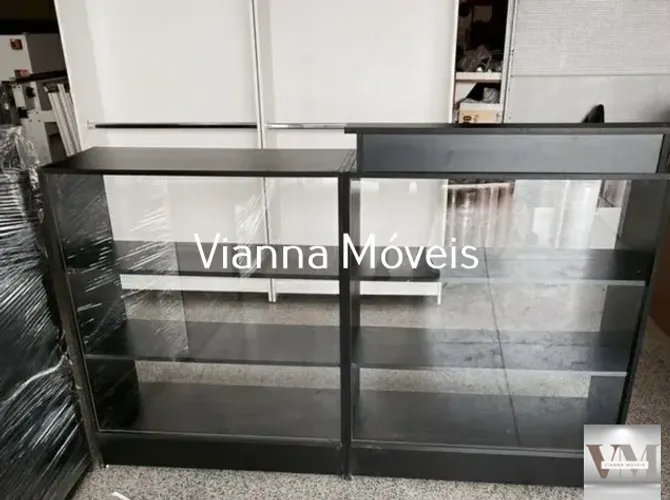 Balcão Caixa Vitrine + Balcão Vitrine - MDF Preto