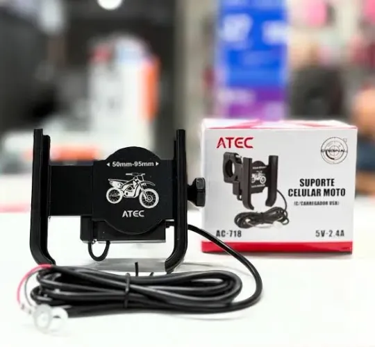 Suporte e carregador USB Celular Moto