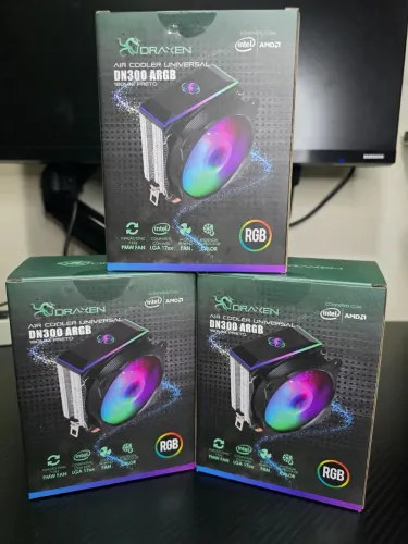 Air Cooler Draxen DN300 ARGB Universal 90mm - Preto
