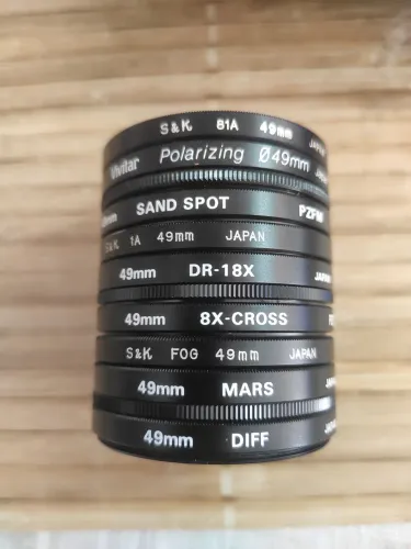 Lote de Filtros para câmera 49mm/várias marcas