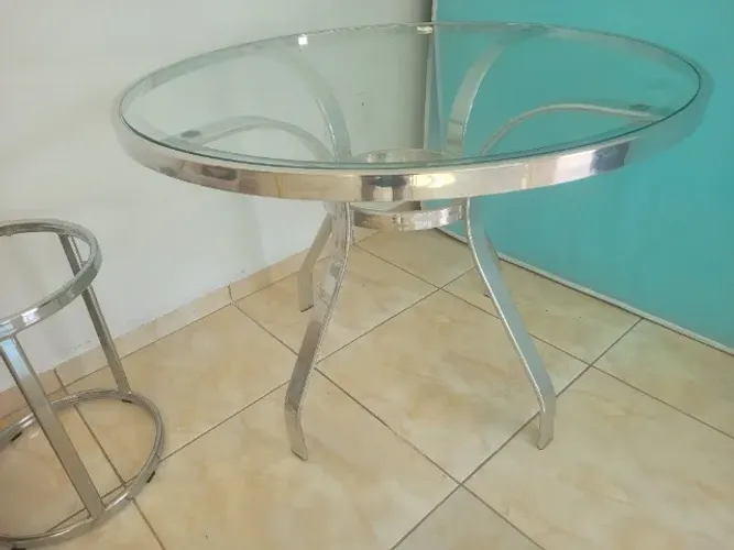 MESA DE JANTAR INOX REDONDA