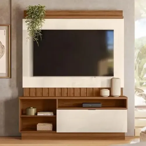 Painel para TV de até 60 polegadas com Rack Integrado e Design Moderno