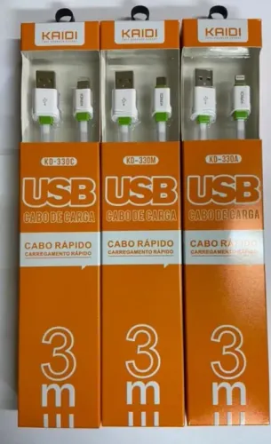 Cabo pra carregar iphone tipoc e v8 qialidade original
