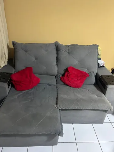 Sofá cinza 2 lugares 