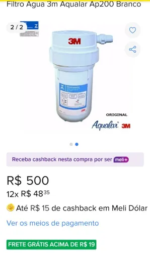 Filtro de água completo com o Refil 3M