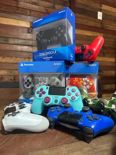 Controle PlayStation 4 double motor modelos Variados 
