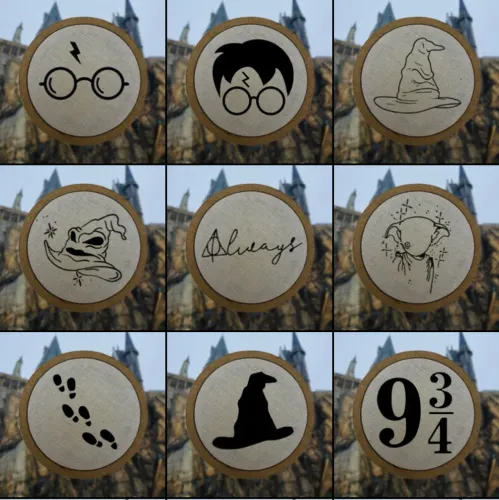 Quadro Bordado Harry Potter 10cm diversos