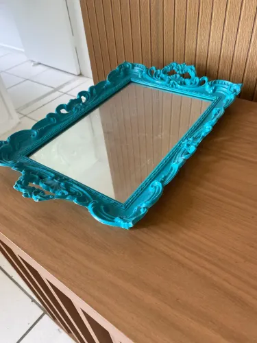 Bandeja espelhada azul