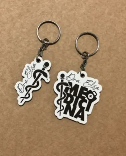 50 Chaveiros MDF 3mm - Gravação Medicina