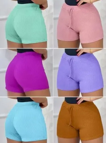 Short Canelado Feminino