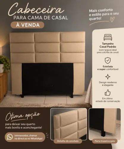 Cabeceira de cama casal padrão