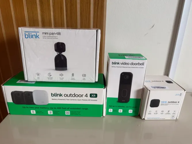 Kit Segurança Blink Original Amazon 3 Câmeras Outdoor 4 + Doorbell + Pan Tilt Novo