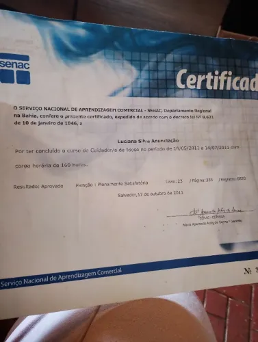 Cuidadora de idosos, foguista e acompanho em hospital 