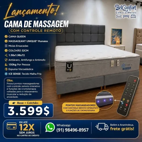 CAMA QUEEN DE MASSAGEM COM CONTROLE REMOTO
