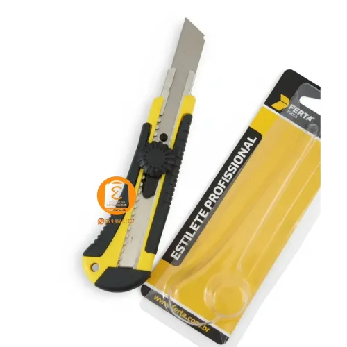 Estilete Profissional Emborrachado com Trava 18mm
