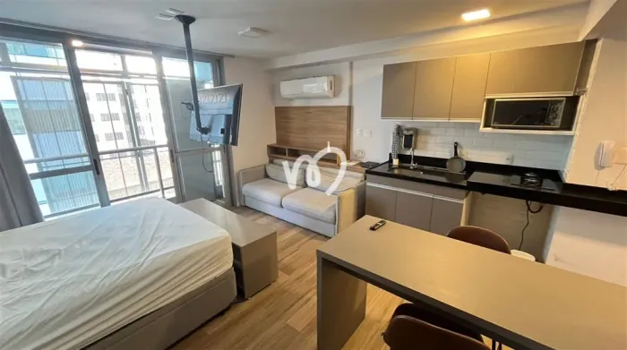 Studio mobiliado em prédio novo com lazer no Centro do Rio