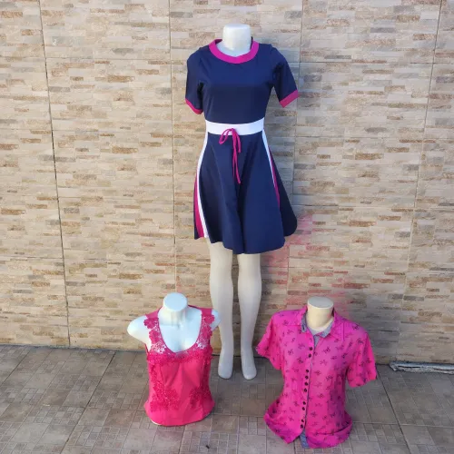 Três maquenis feminino 1 inteiro 2 metade superior