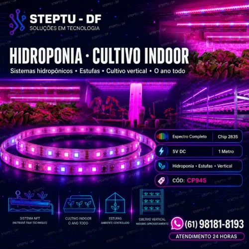 Fita de LED 5V (1 Metro) para cultivo com espectro completo chip 2835 plantas COD-CP945