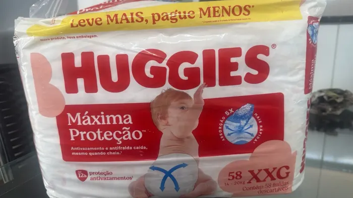 Pacotão fralda HUGGIES 58 unidades 