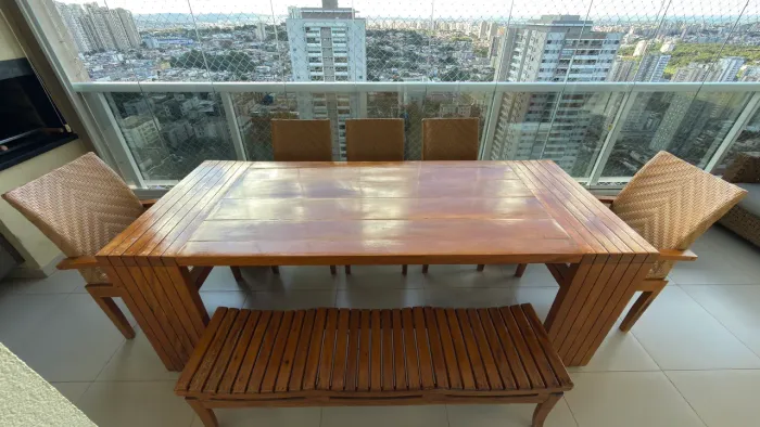Mesa de Madeira varanda ou área externa
