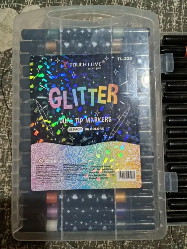 Kit canetinha c glitter dual tip