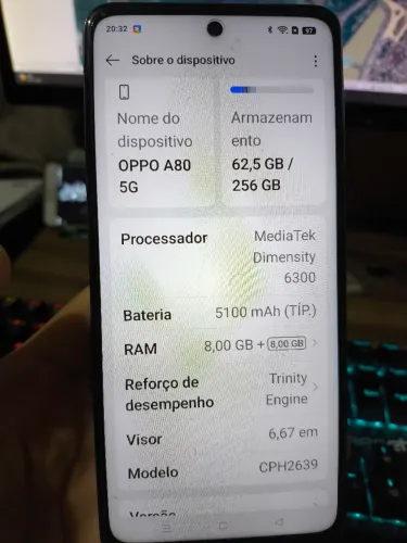 CELULAR OPPO A80 5G 256 GB - 8GB DE RAM