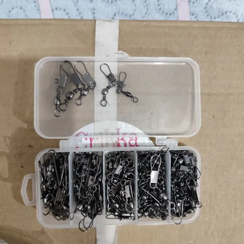 Kit Girador Com Snap Para Pesca + Estojo Organizador Rígido